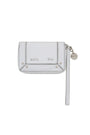 Matin Kim Steel Logo Rivet Compact Wallet — Silver