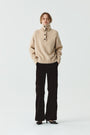KIMMATIN Slim Boots Cut Corduroy Pants — Brown
