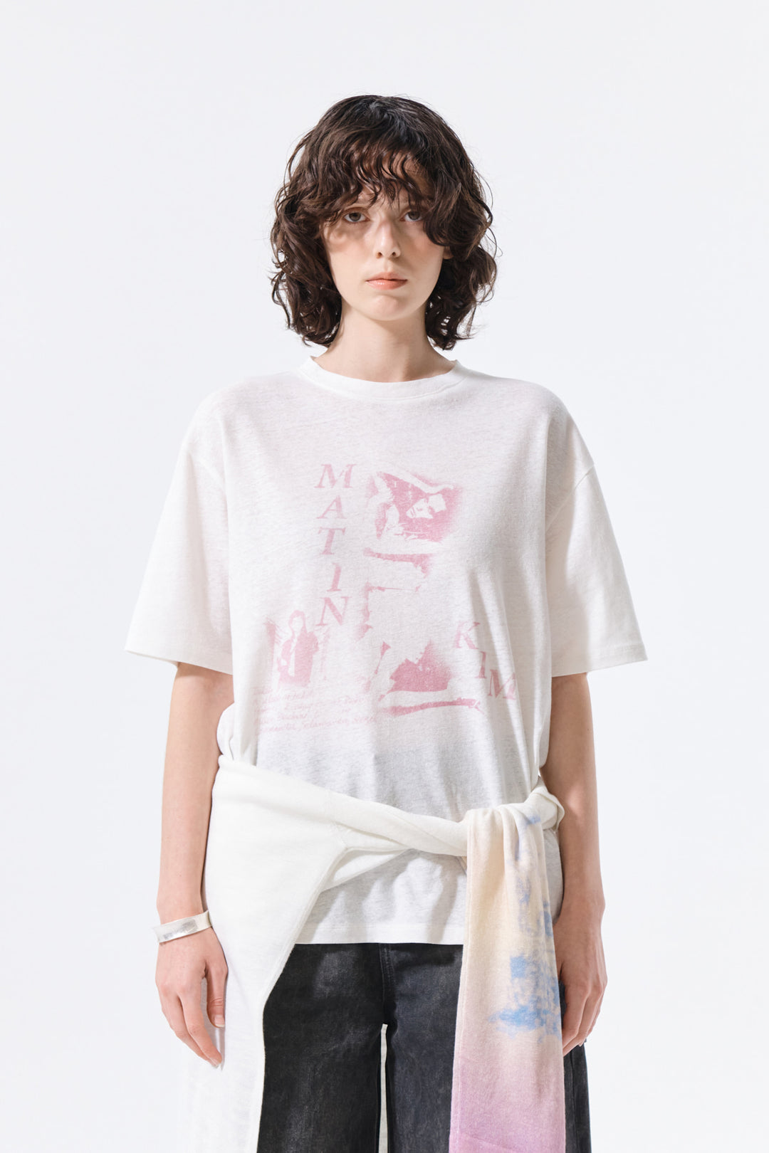 Matin Kim Portrait Graffiti Logo Top — White