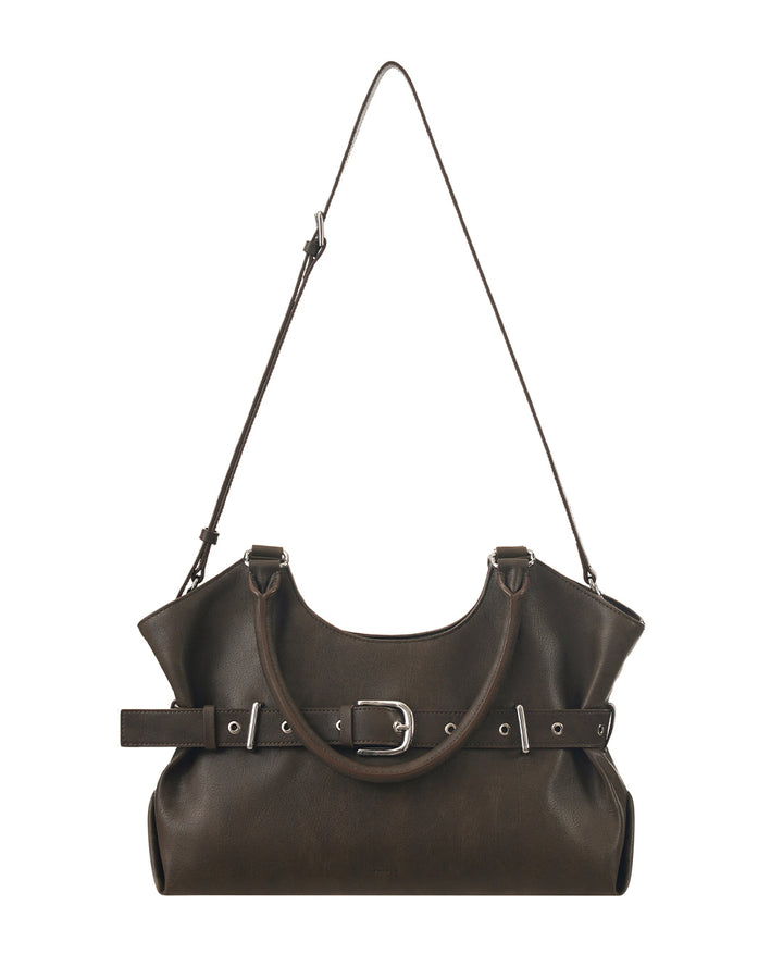 Stand Oil Lene Bag · Wrinkled Leather Crossbody — Brown