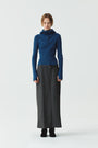 KIMMATIN Slit Point H Line Long Skirt — Gray