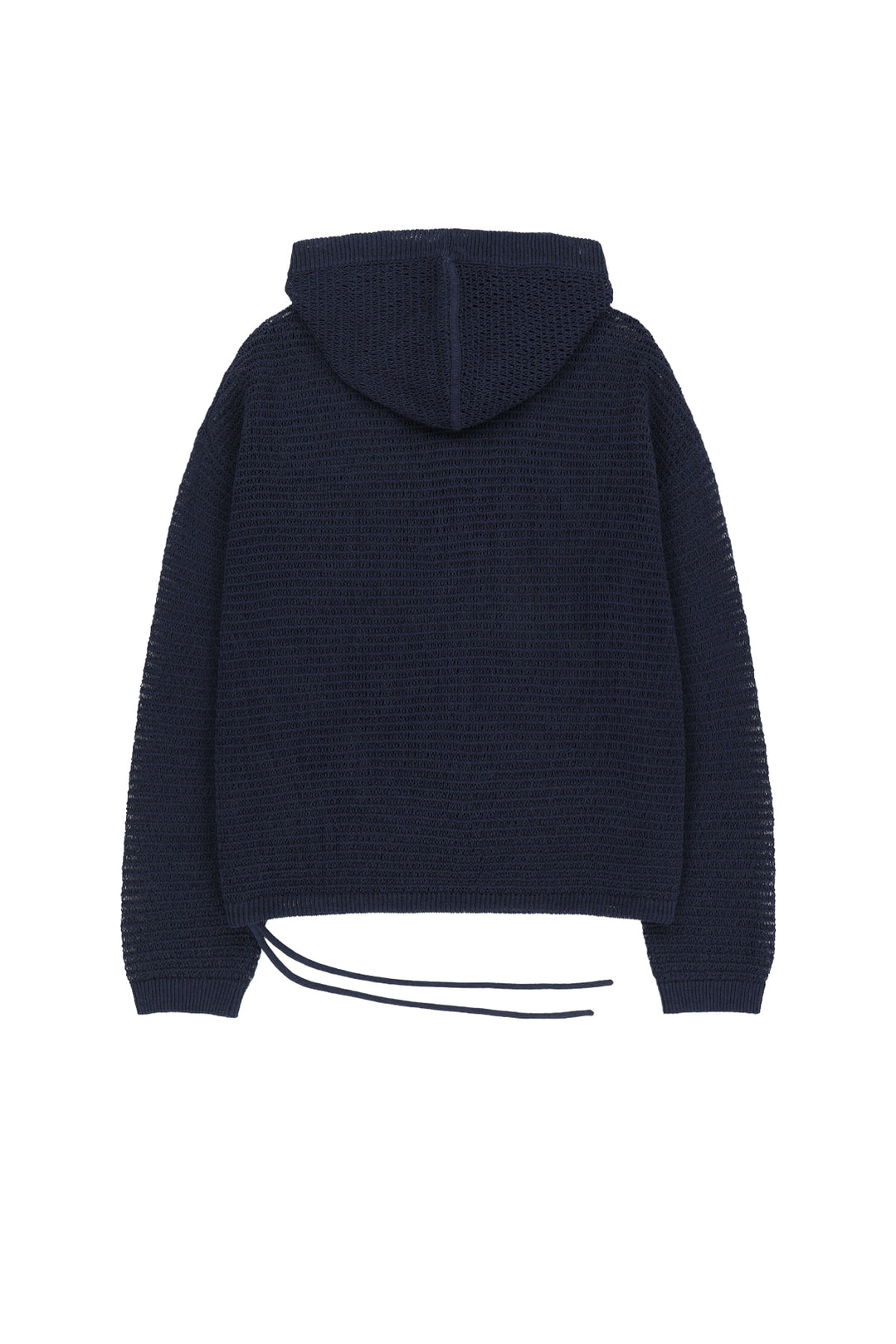 Matin Kim Oversized Mesh Knit Hoodie — Navy blue