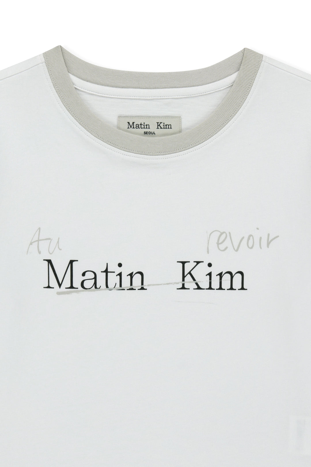 Matin Kim Tonal Rib Logo Crop Top — White