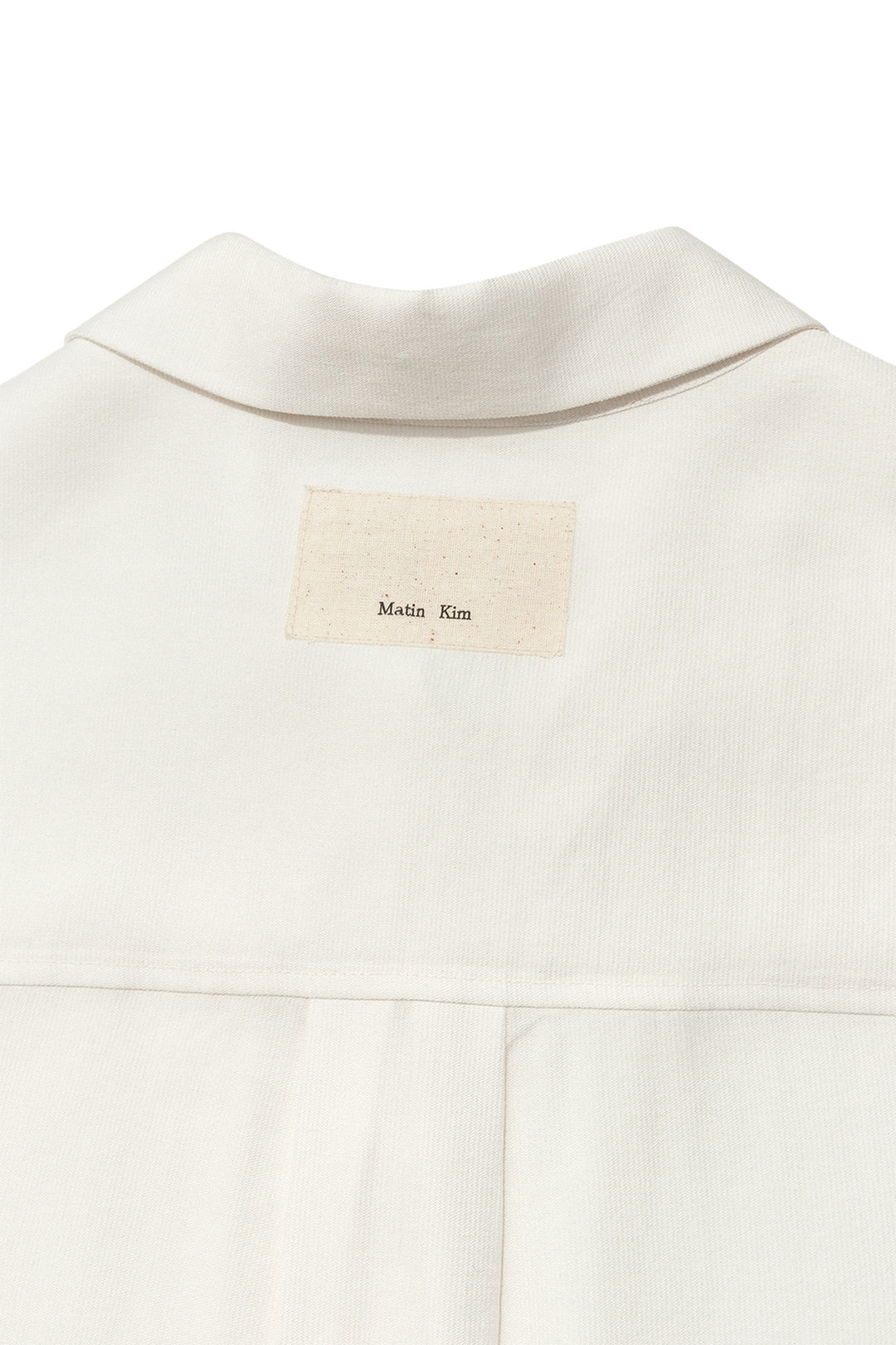 Matin Kim Unbalance Collar Half Shirt — Ivory