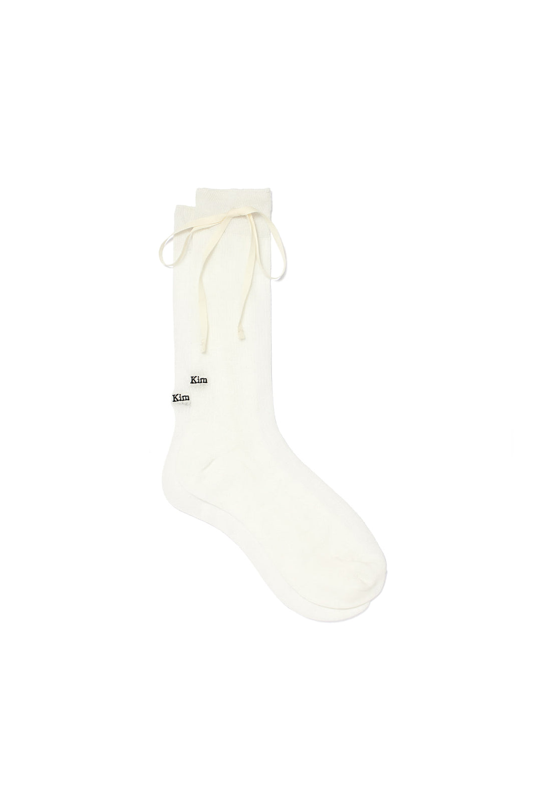 Matin Kim Ribbon Point Crew Socks — White