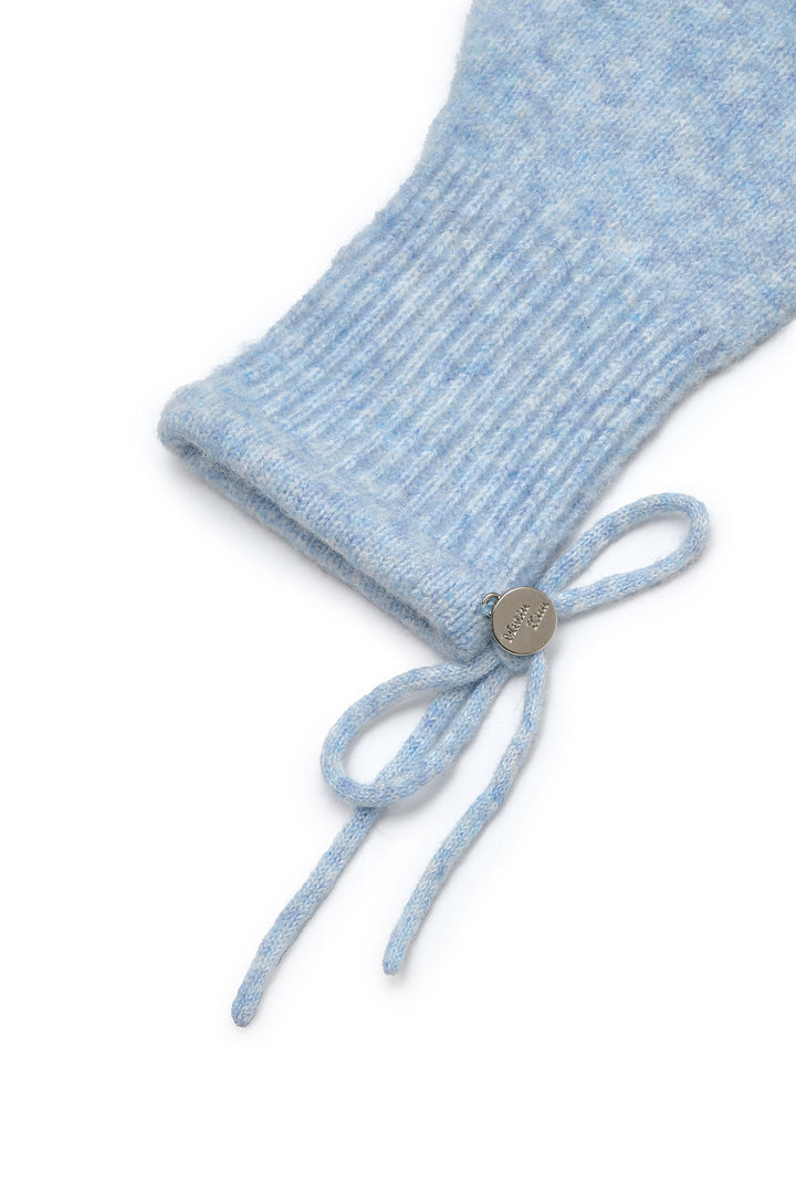 Matin Kim Ribbon Finger Hole Gloves — Light Blue