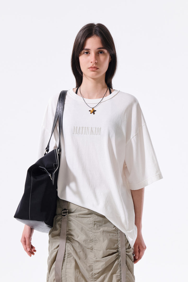 Matin Kim Vintage Lettering Graffiti Top — White