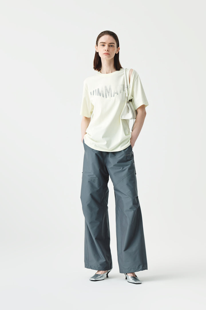 KIMMATIN Cutting Logo Print Oversize Tee