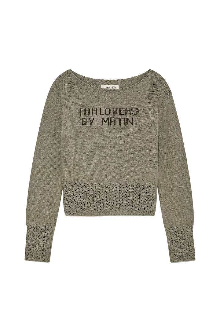 Matin Kim Punching Point Pullover — Olive