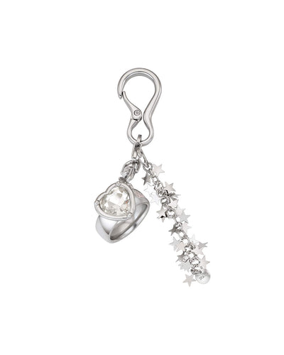 Stand Oil Twinkle Keyring — Heart Cubic — Clear