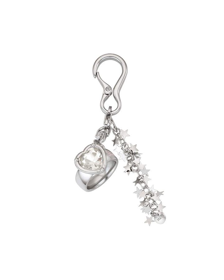 Stand Oil Twinkle Keyring — Heart Cubic — Clear