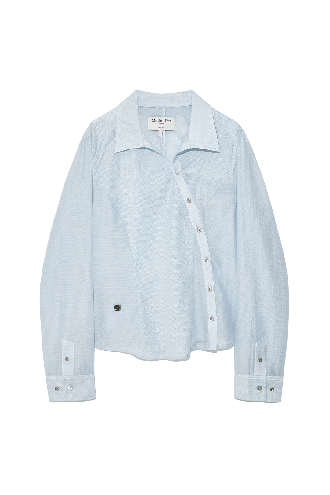 Matin Kim Unbalance Button Point Shirt — Light Blue