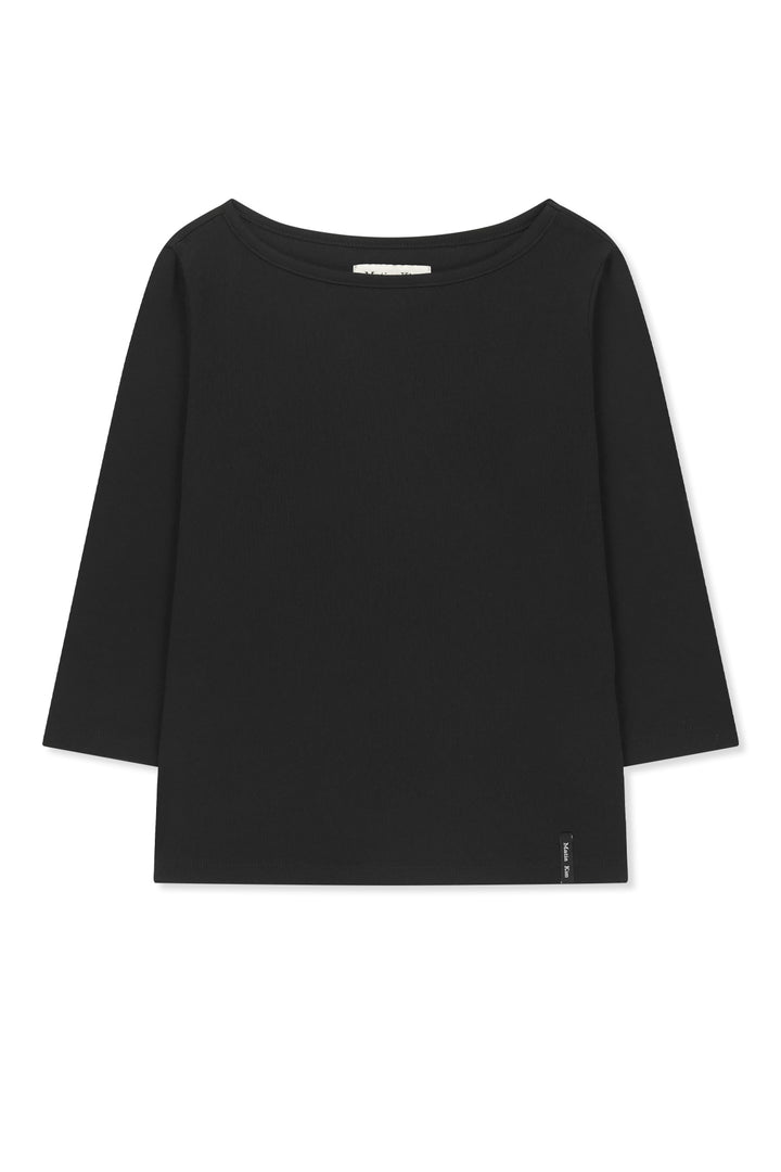 Matin Kim 3/4 Sleeve Layered Tank Top — Black