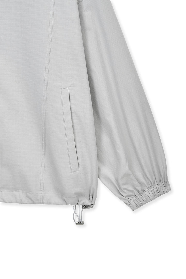 Matin Kim Back Logo High Neck Jumper — Light Grey