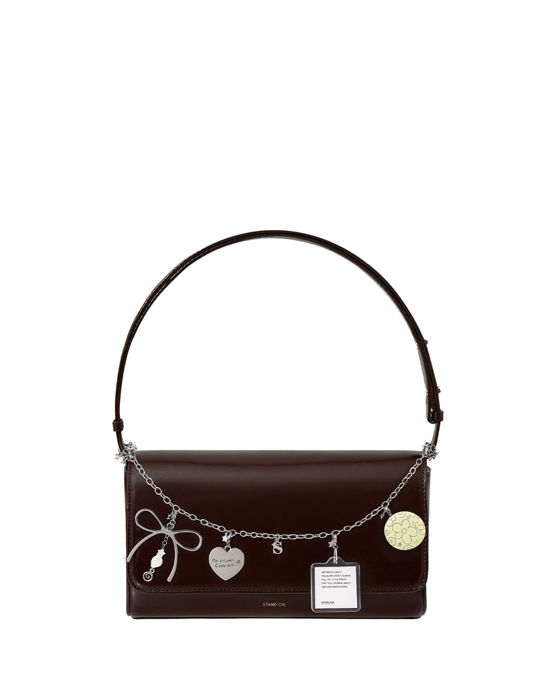 Stand Oil Multi-Charm Chain Keyring — Silver