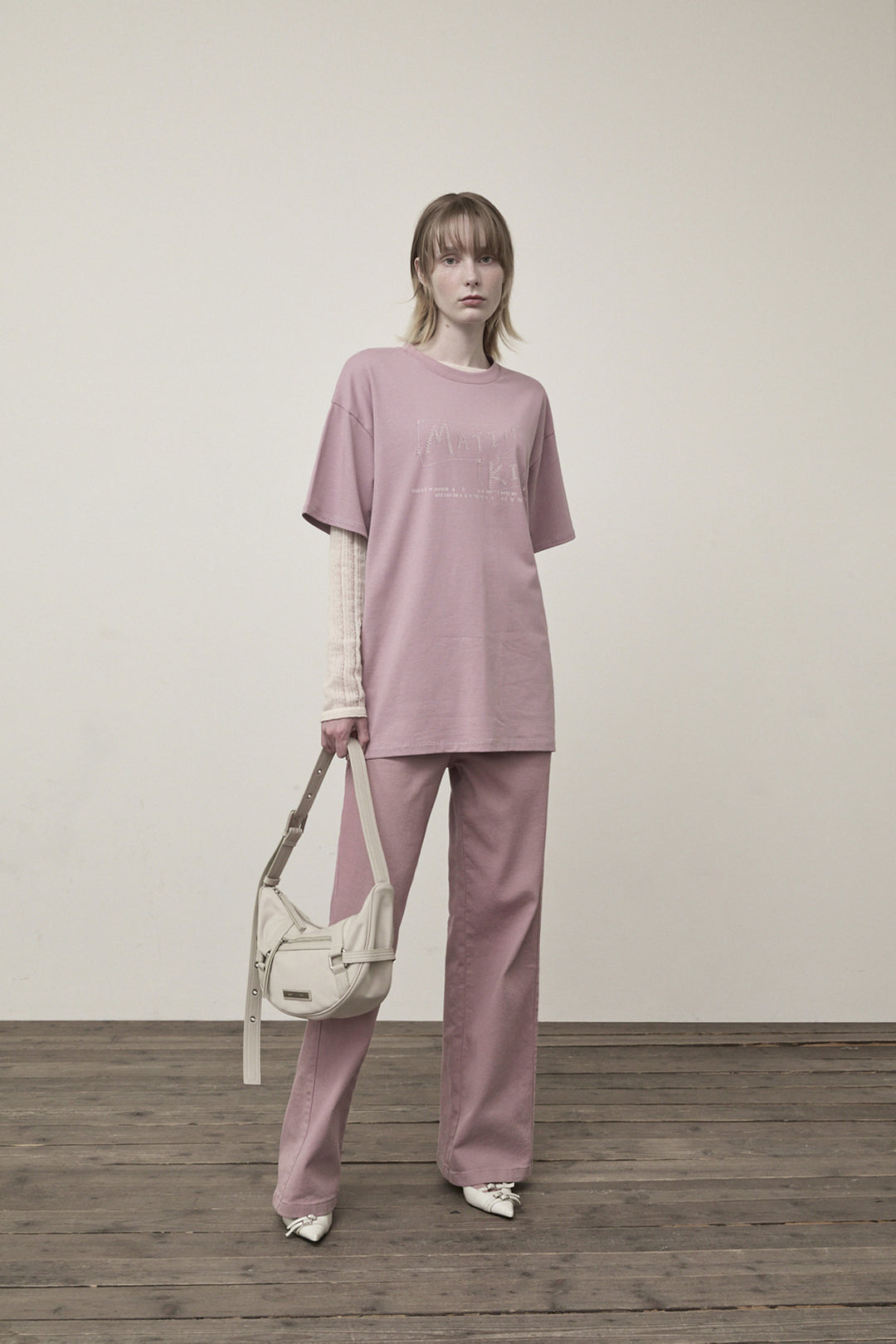 Matin Kim Doodle Logo Graphic Top Lilac
