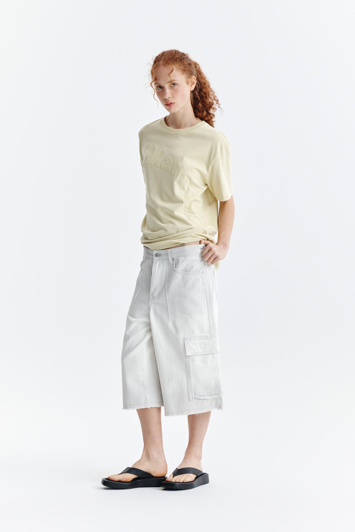 Matin Kim Wave Printing Logo Top — Yellow