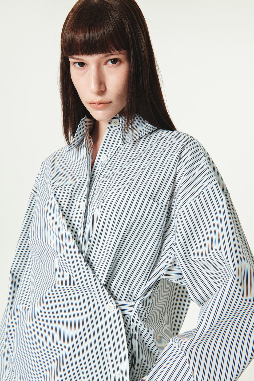 KIMMATIN Two Way Stripe Shirt — Black
