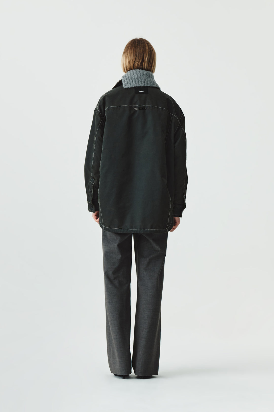 KIMMATIN Pocket Point Padded Shirt Jumper — Brown