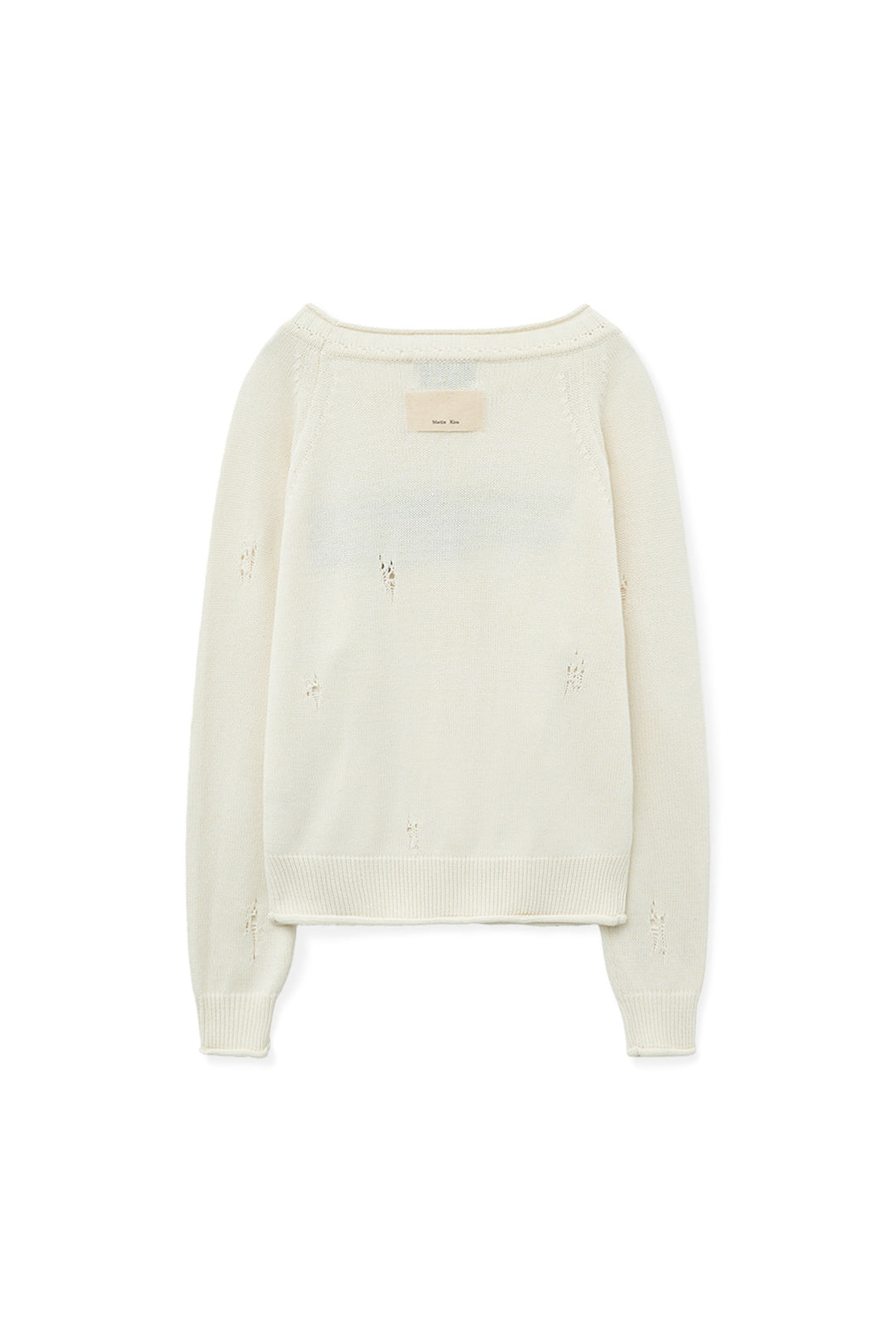 Matin Kim Two Way Off Shoulder Damage Pullover — Ivory