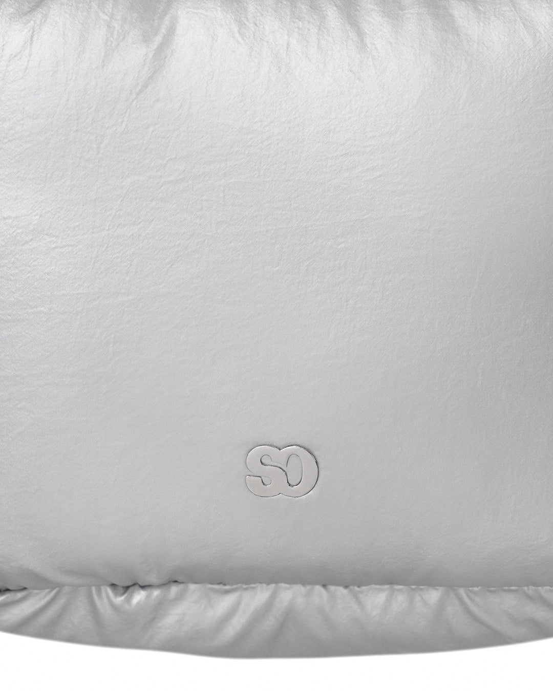 Stand Oil Bubble Bag — Padded Oblong Crossbody — Silver