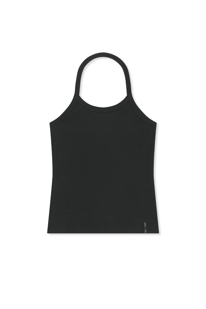 Matin Kim Label Detail Halter Tank — Black