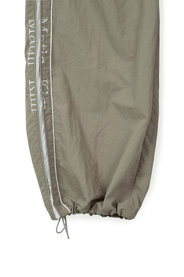 Matin Kim Side Logo Wide Track Pants — Khaki