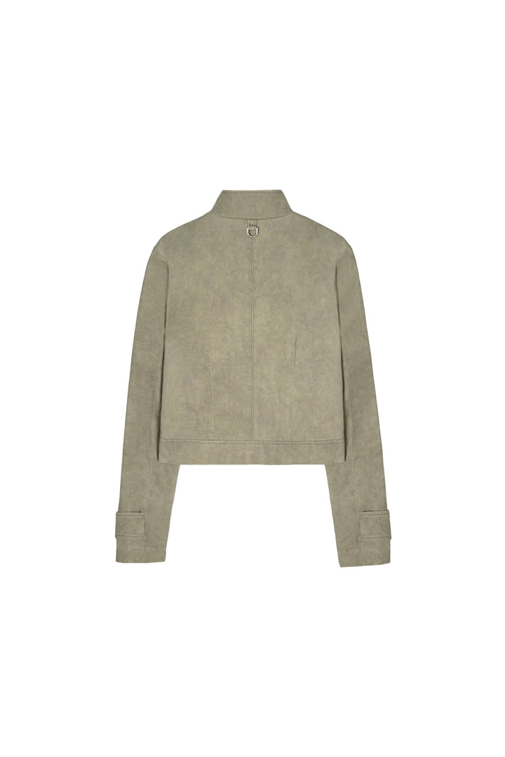 Matin Kim Washed Slim Biker Jumper Light — Khaki