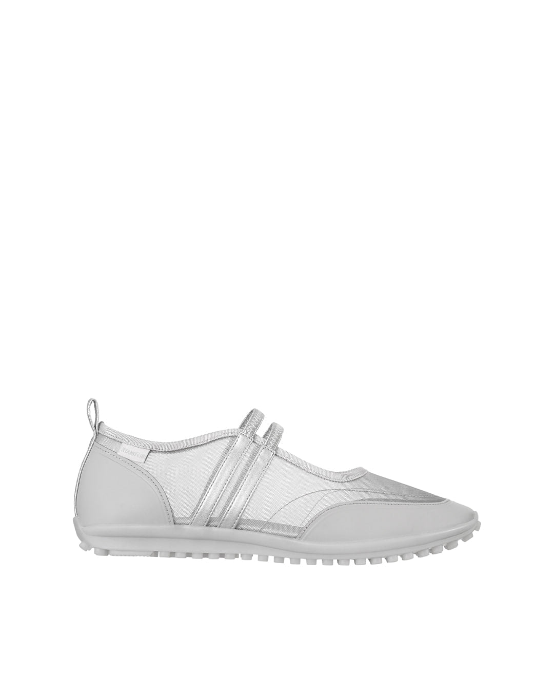 Stand Oil Strap Mary Jane Sneaker — Mesh Silver