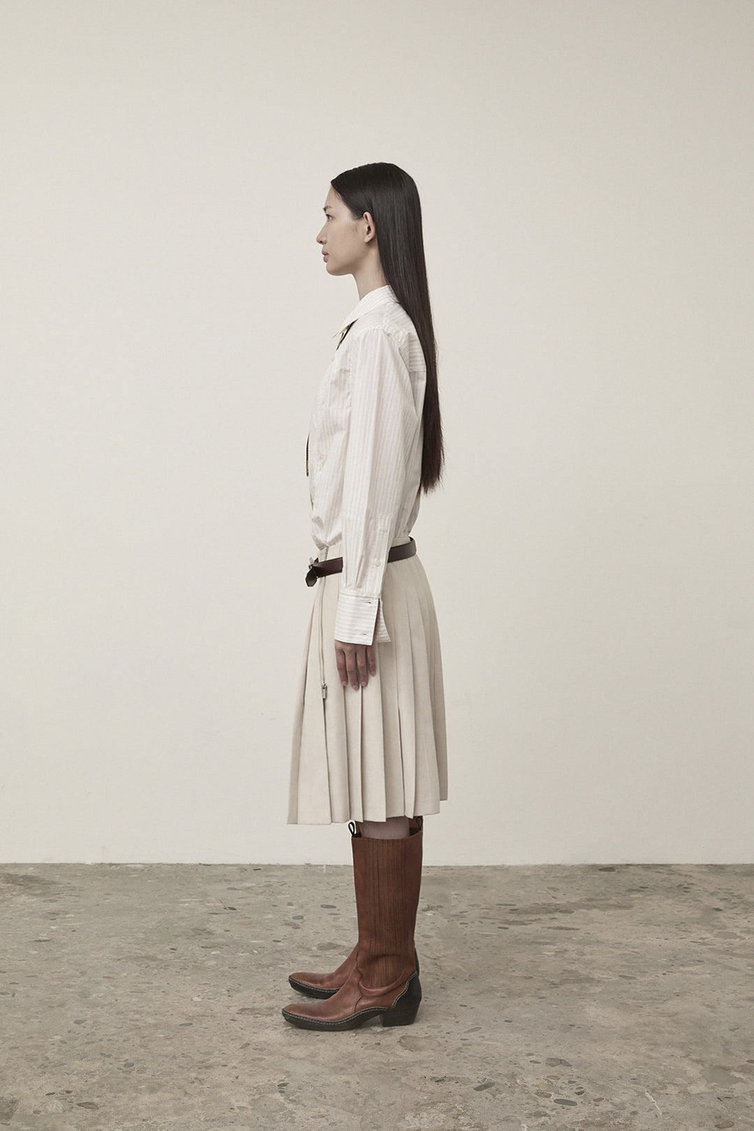 Matin Kim Pocket Line Point Shirt — Beige
