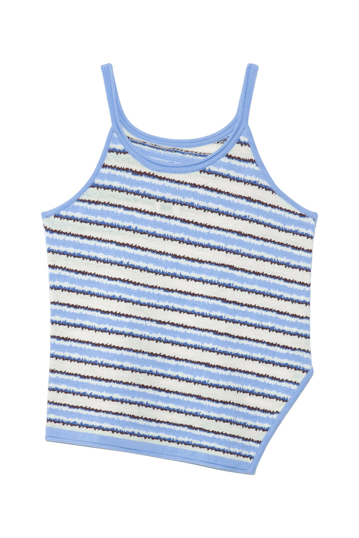 Matin Kim Multi Stripe Sleeveless Knit Top — Blue