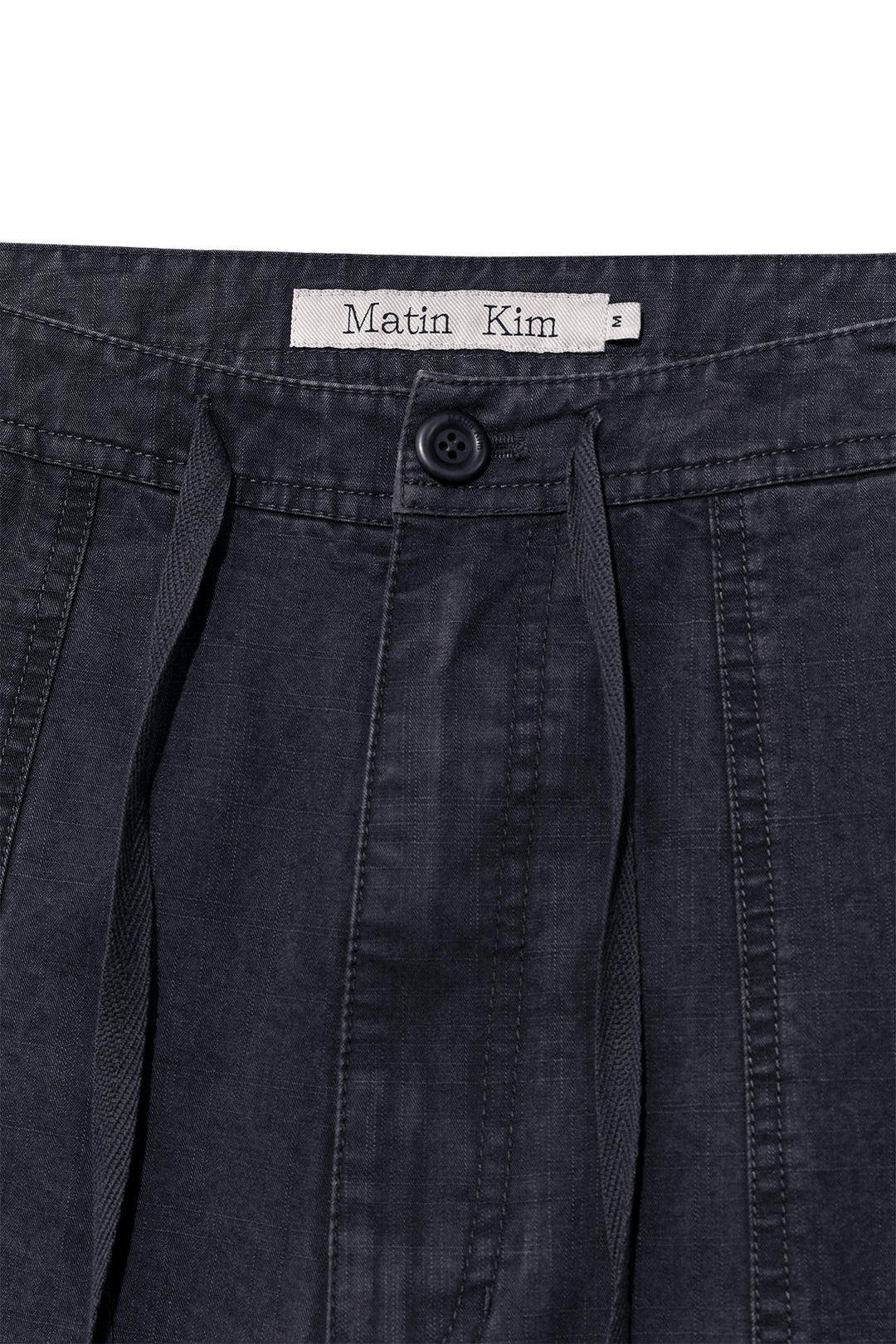 Matin Kim Patch Point Washed Cotton Pants — Charcoal