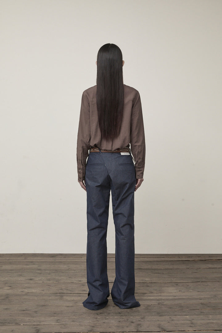 Matin Kim Pocket Line Point Shirt — Brown