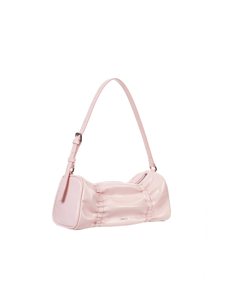 Stand Oil Pleats Bag — Glossy Tote — Baby pink