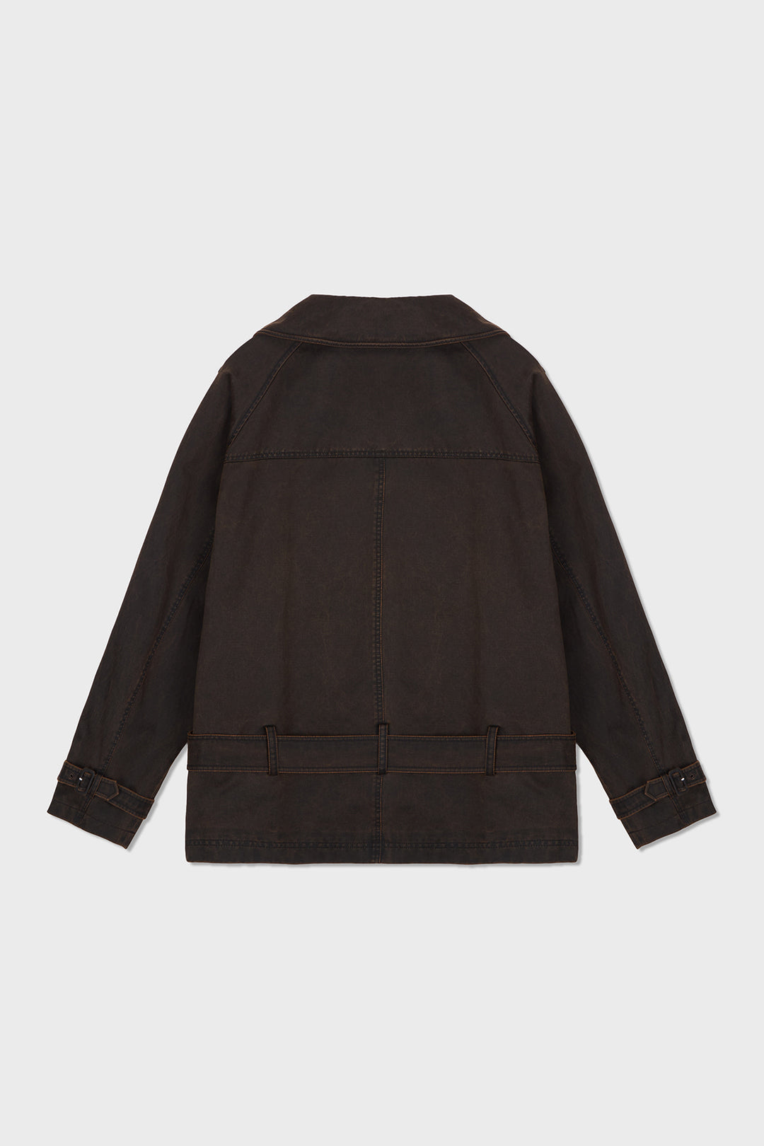 KIMMATIN Washed Trench Jacket — Brown