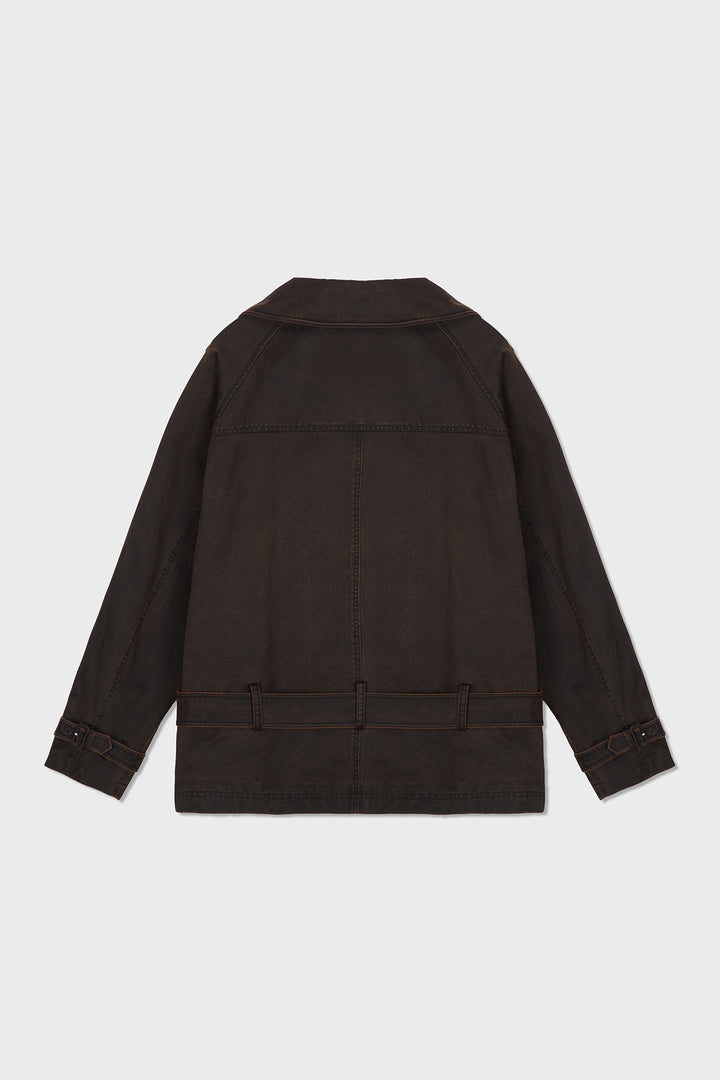 KIMMATIN Washed Trench Jacket — Brown