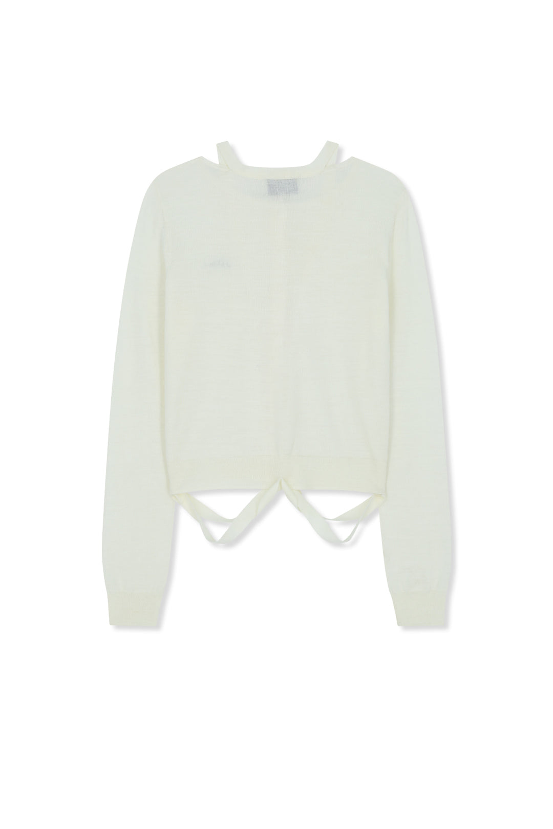 Matin Kim String Detail Knit Cardigan — Cream
