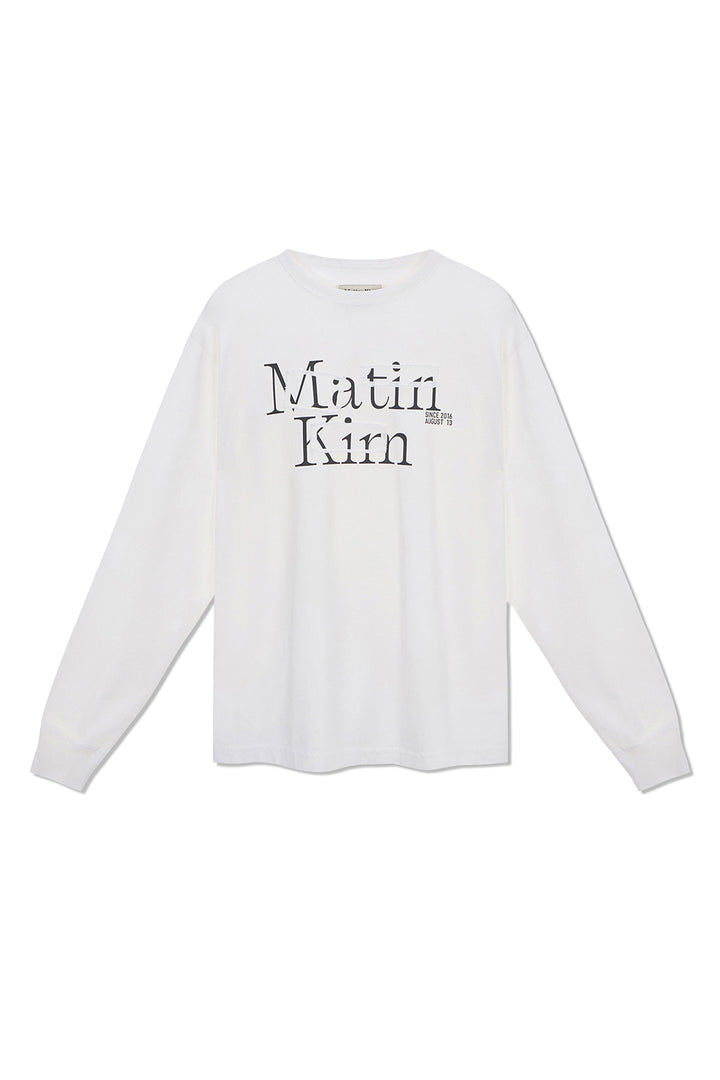 Matin Kim Patch Graphic Long Sleeve Top — White