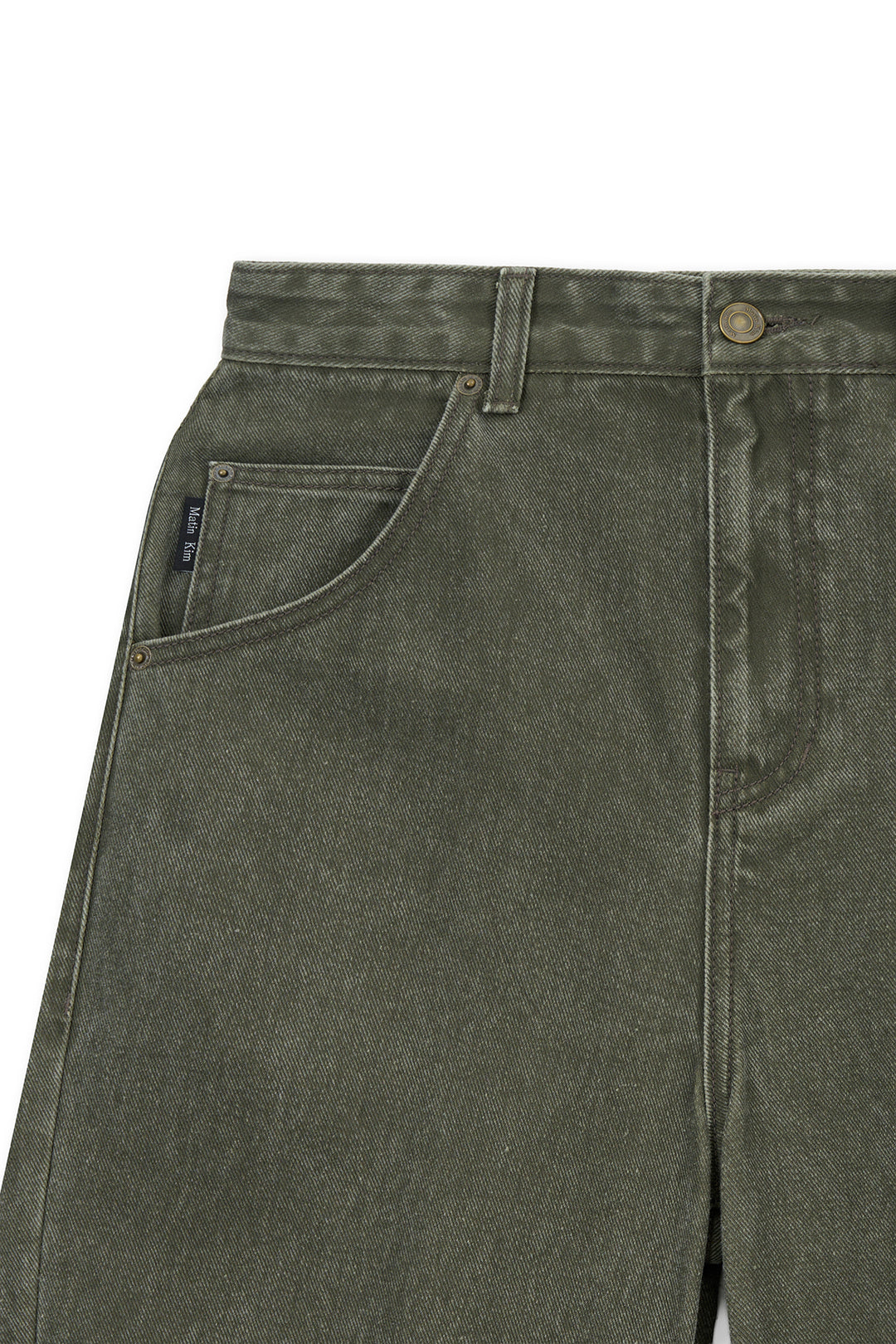 Matin Kim Dart Point Denim Pants — Khaki