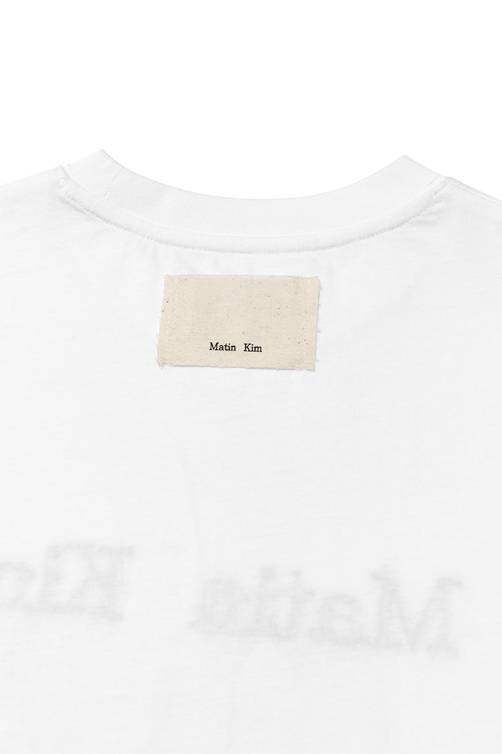 Matin Kim Logo Thread Point Crop Top — White