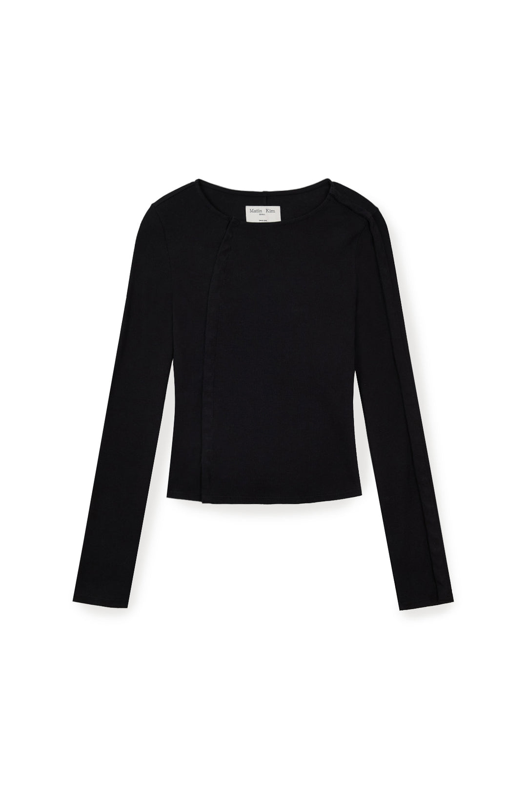 Matin Kim Snap Detail Slim Top — Black
