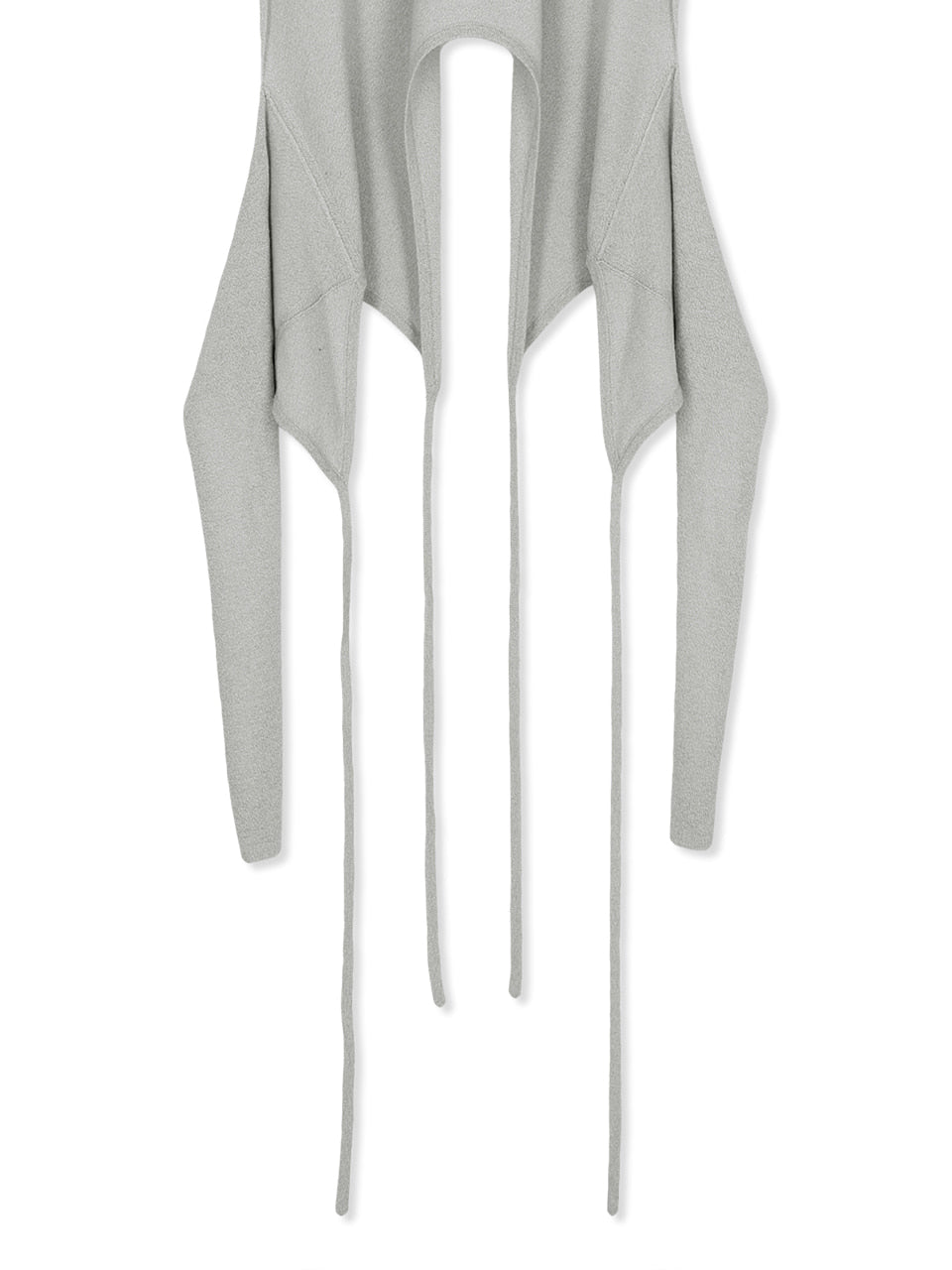 Matin Kim Layered Tie Halter Neck Knit Top — Light Grey