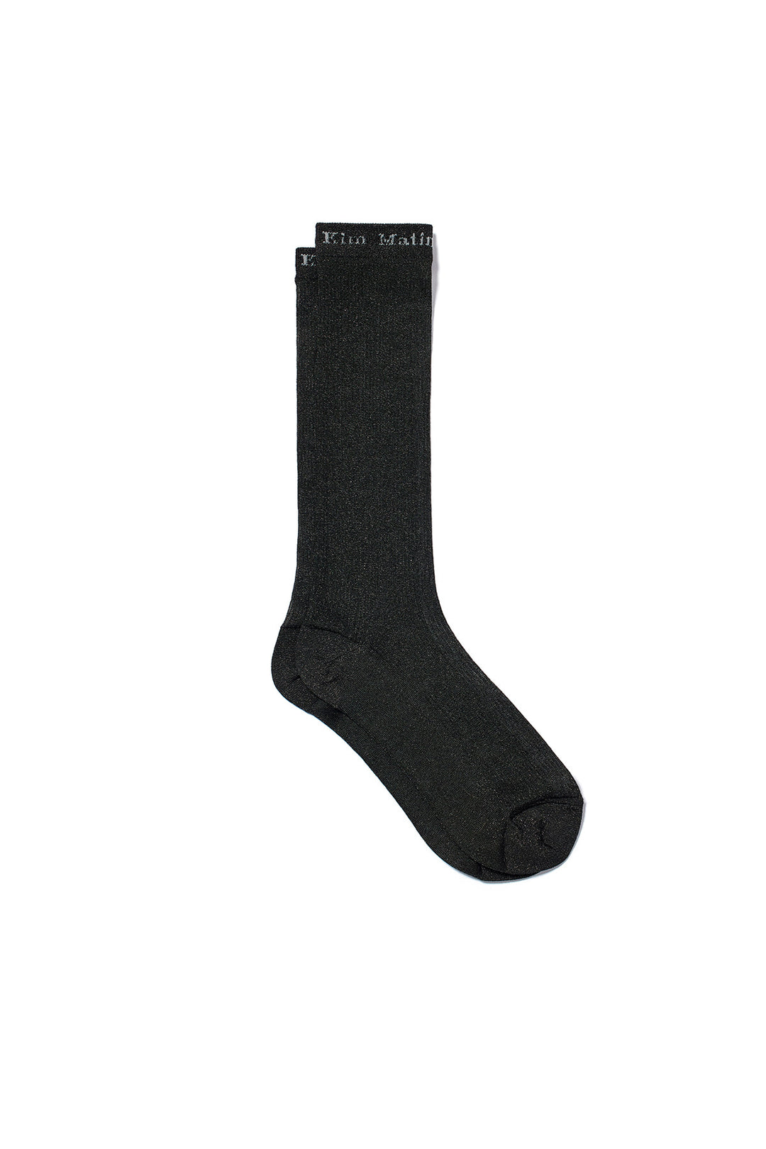 Matin Kim Sheer Glitter Crew Socks — Black