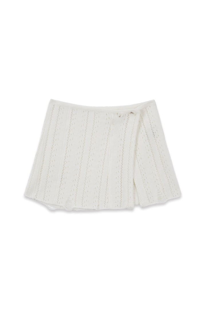 Matin Kim Punching Wrap Mini Skirt — Ivory