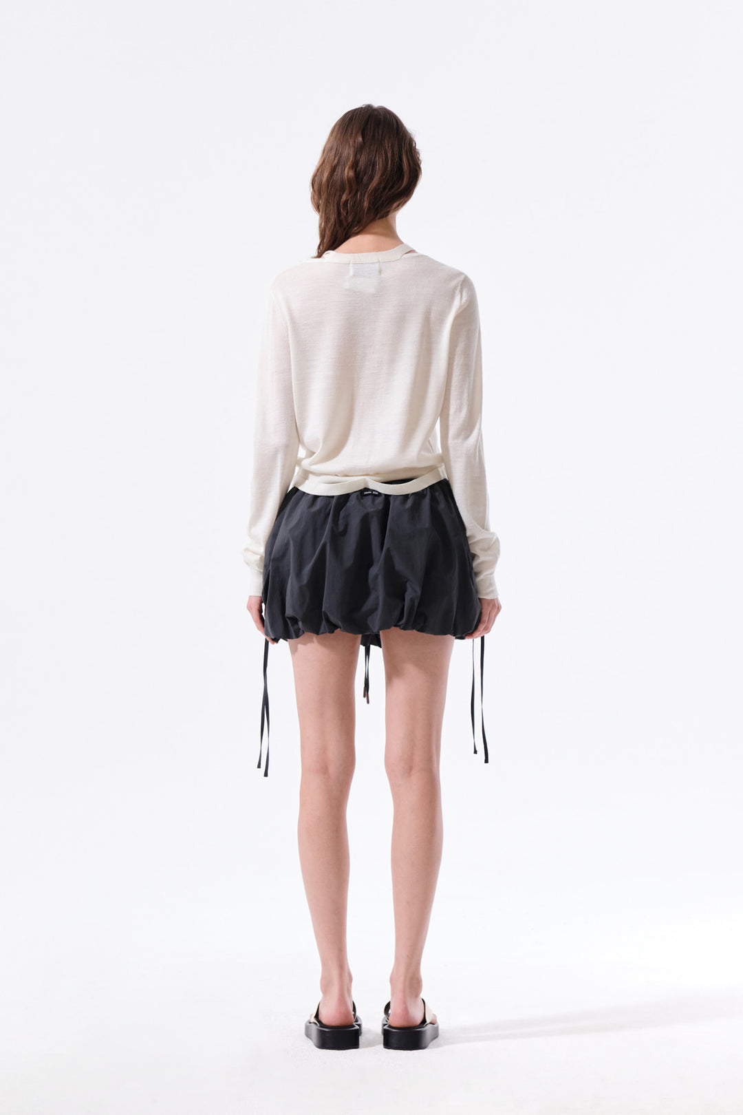 Matin Kim String Detail Knit Cardigan — Cream