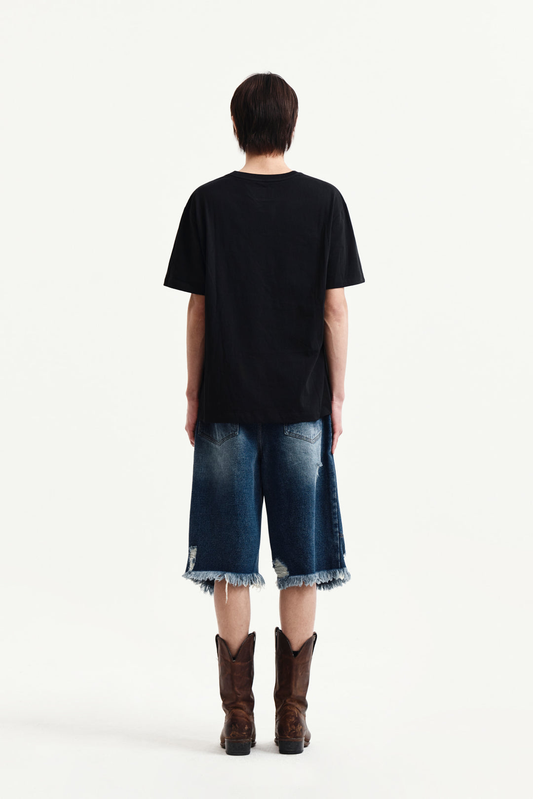 Matin Kim Label Point Lettering Top — Black