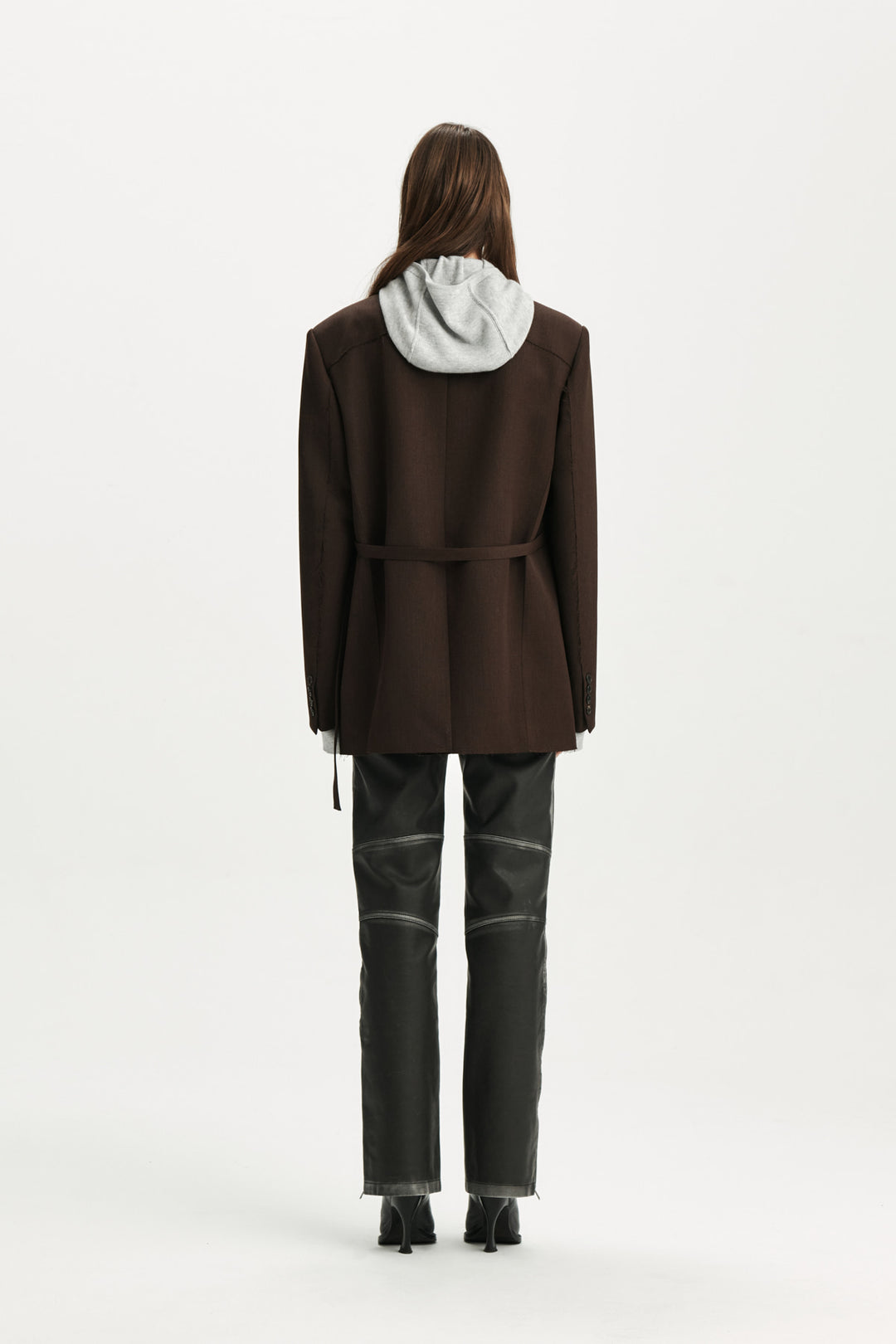 KIMMATIN Belted Double Jacket — Brown
