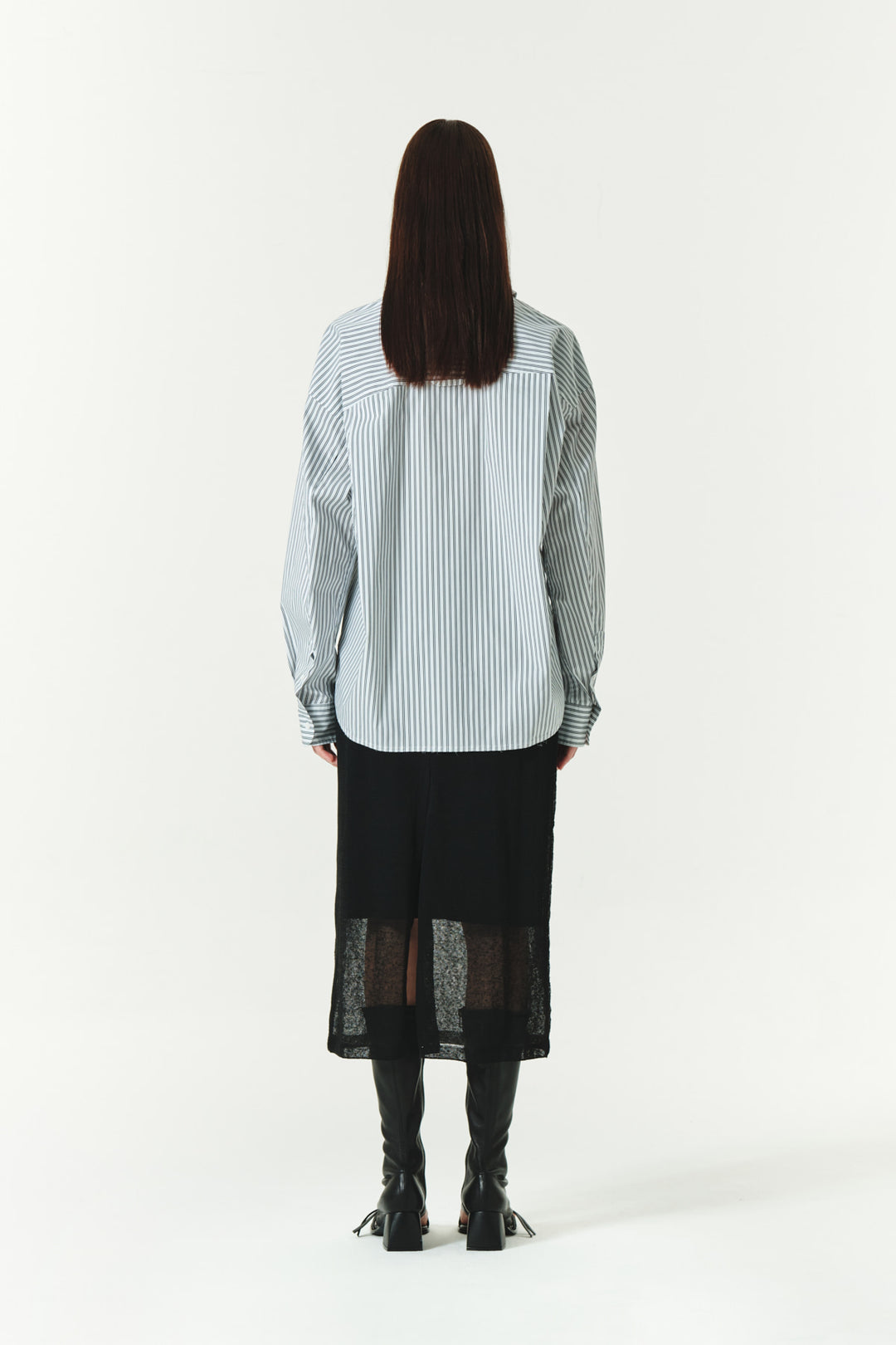 KIMMATIN Two Way Stripe Shirt — Black