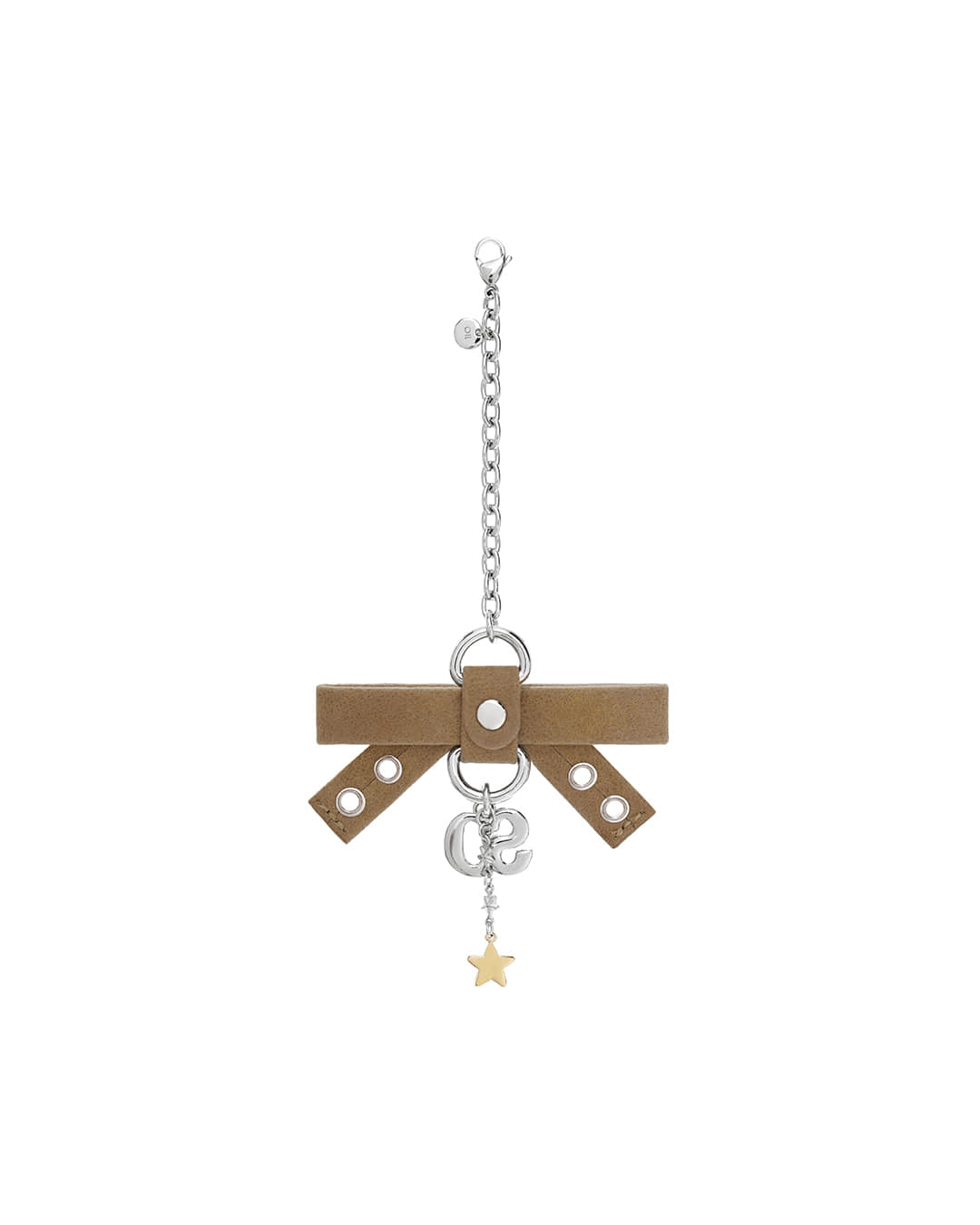 Stand Oil Bow Charm Keyring — Camel