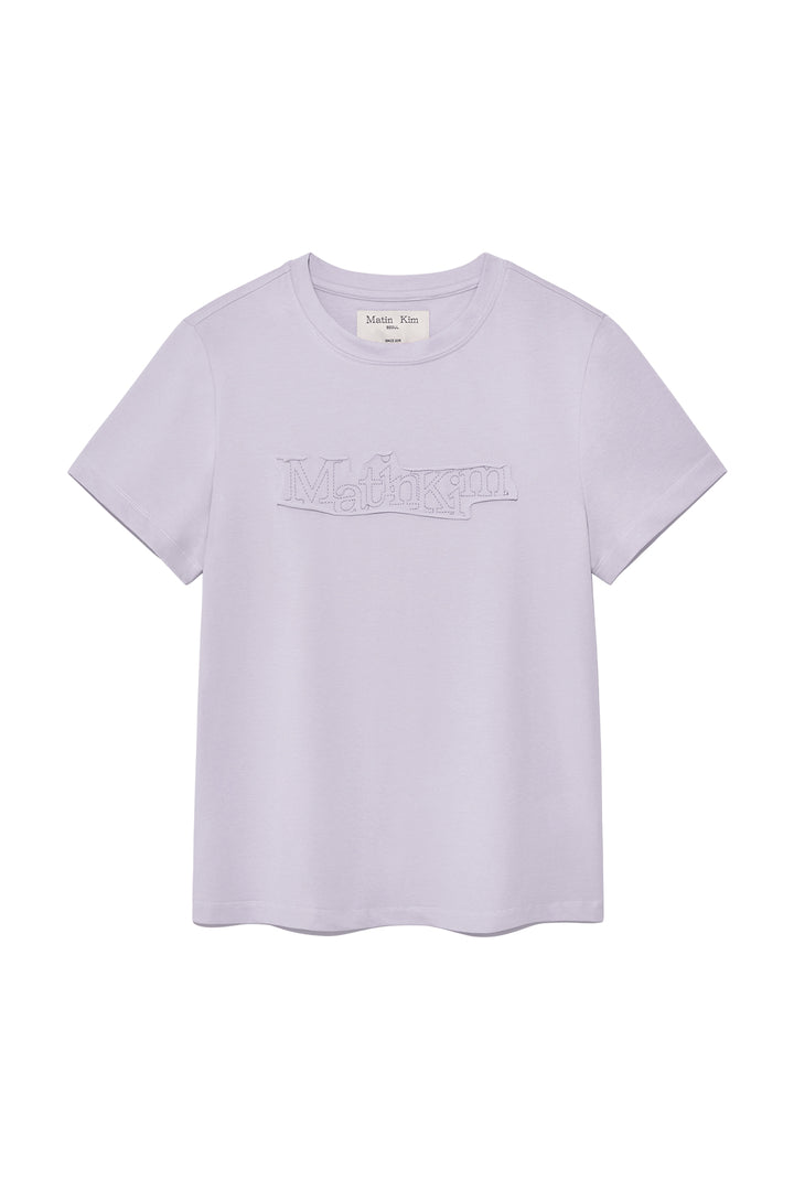 Matin Kim Appliqué Logo Patch Top in Lilac